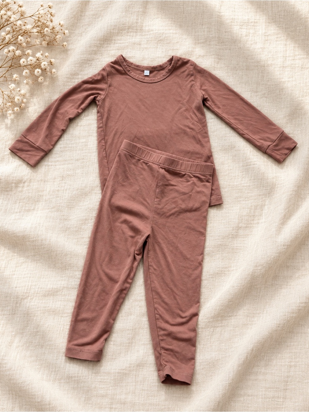 Quincy Mae Bamboo Pajama Set Terracotta 12-18M